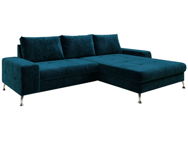 Ecksofa L-Form Rechts mit Schlaffunktion und Bettkasten Tonny Dunkelblau