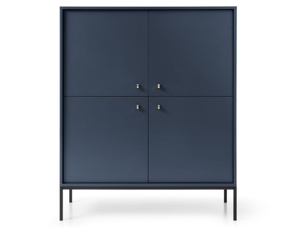 Türkommode mit Schwarz Metallbeinen Amor Marineblau