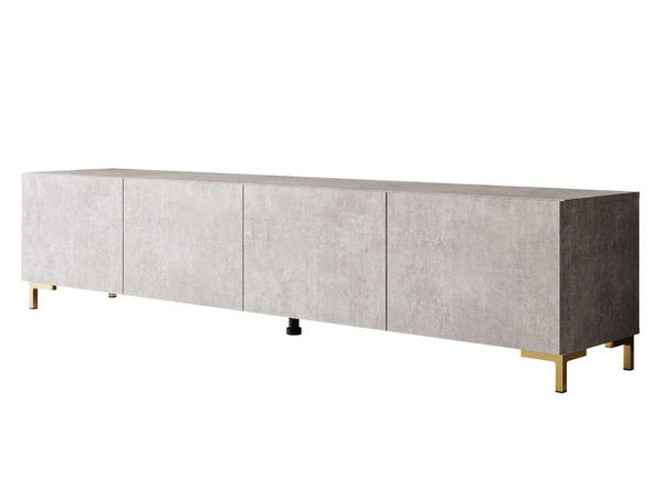 TV-Lowboard mit Türen auf Goldenen Beinen 200 cm Nodoo Beton
