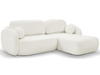 Ecksofa L-Form Rechts mit Schlaffunktion und Bettkasten Oreo Creme