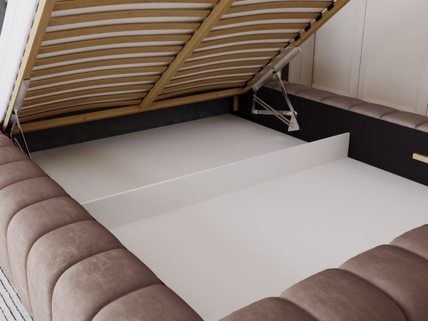 Polsterbett mit Bettkasten und Lattenrost 120x200 Italia Braun