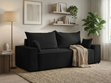 Schlafsofa mit Bettfunktion und Bettkasten Sivra Schwarz