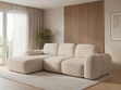Ecksofa L-Form mit Schlaffunktion und Bettkasten Avelin Links Beige