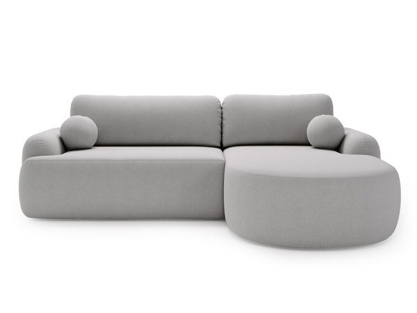 Ecksofa L-Form Rechts mit Schlaffunktion und Bettkasten Aurio Grau