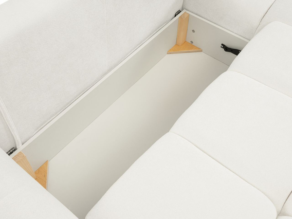 Ecksofa L-Form mit Schlaffunktion und Bettkasten Bene Creme