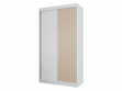 Schiebetürenschrank mit Lamellen 120 cm Loreto Weiß