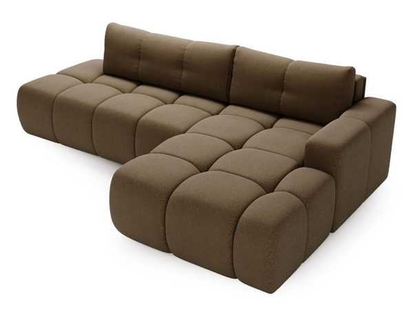 Ecksofa L-Form Rechts mit Schlaffunktion und Bettkasten Montero Braun