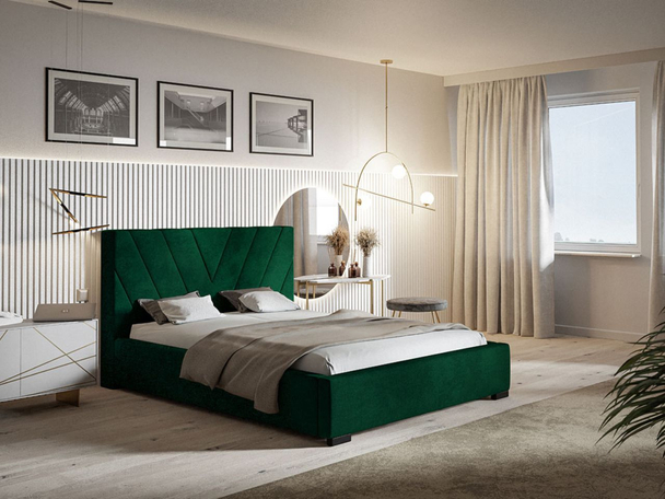 Polsterbett mit Bettkasten und Lattenrost 140x200 Tivoli Dunkelblau