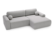 Ecksofa L-Form mit Schlaffunktion und Bettkasten Savana Rechts Bouclé-Stoff Grau