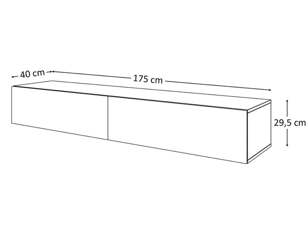 Hängende TV-Wohnwand mit LED-Beleuchtung für das Wohnzimmer Sorelle Weiß Hochglanz