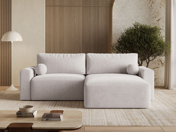 Ecksofa L-Form mit Schlaffunktion und Bettkasten Aurora Grau