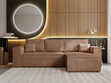 Ecksofa L-Form mit Schlaffunktion und Bettkasten Prato XL Braun