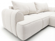 Ecksofa L-Form Rechts mit Schlaffunktion und Bettkasten Bonno Creme 