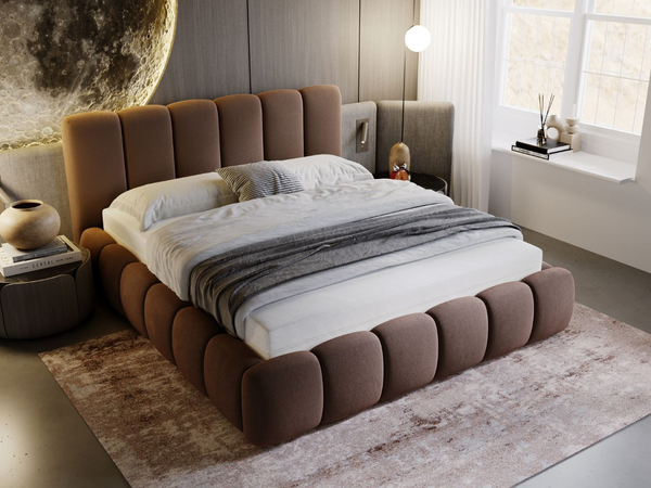 Polsterbett Ohne Bettkasten mit Lattenrost 180x200 Cloud Braun