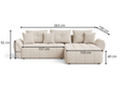 Ecksofa L-Form mit Schlaffunktion und Bettkasten Decor L Grau