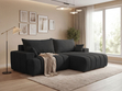 Ecksofa L-Form Rechts mit Schlaffunktion und Bettkasten Caleo Schwarz