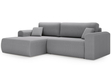 Ecksofa mit Schlaffunktion und Bettkasten Belvio links Hellgrau