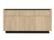 Kommode mit Türen und Schubladen 160 cm Fascino Eiche Cremona, Schwarz