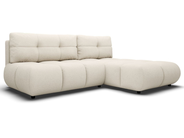 Ecksofa mit Schlaffunktion und Bettkasten Rechts Milet Creme