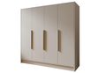 Kleiderschrank 200 cm Perugia Kaschmir mit goldenen Griffen