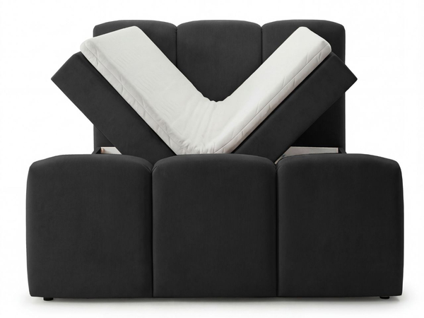 Boxspringbett mit Bettkasten 160x200 Campi Schwarz