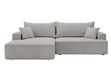 Ecksofa L-Form Links mit Schlaffunktion und Bettkasten California Hellgrau