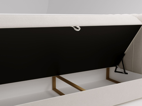 Boxspringbett mit Bettkasten 140x200 Osteno Creme