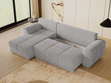 Ecksofa L-Form mit Schlaffunktion und Bettkasten Monti Links Grau