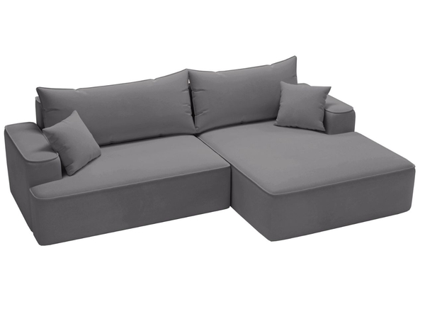Ecksofa L-Form Rechts mit Schlaffunktion und Bettkasten California Grau