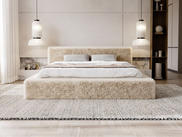 Polsterbett mit Bettkasten und Lattenrost 180x200 Enjoy Beige