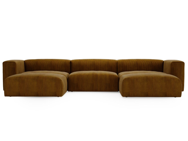 Wohnlandschaft Universell Moderne Cord Ecksofa Landi Honigfarben