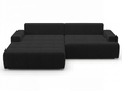 Ecksofa L-Form mit Schlaffunktion und Bettkasten Tulio Links Schwarz