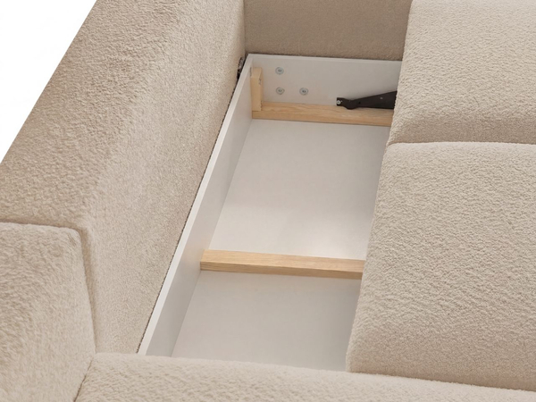 Ecksofa L-Form mit Schlaffunktion und Bettkasten Avelin Rechts Beige