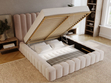 Polsterbett mit Bettkasten und Lattenrost 180x200 Rotto Beige