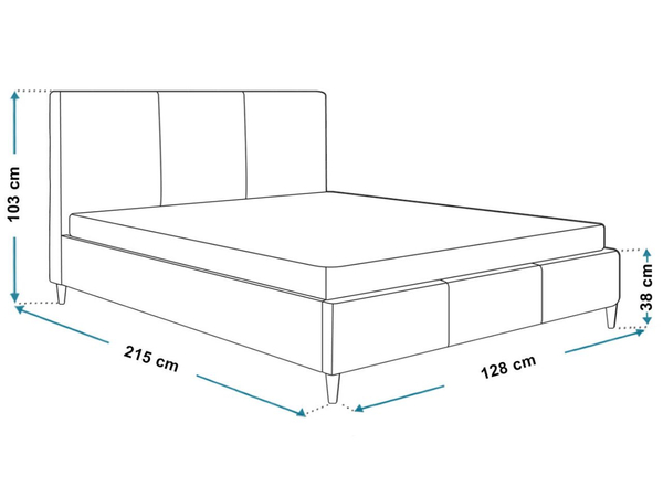Polsterbett mit Lattenrost 120x200 Trio Schwarz
