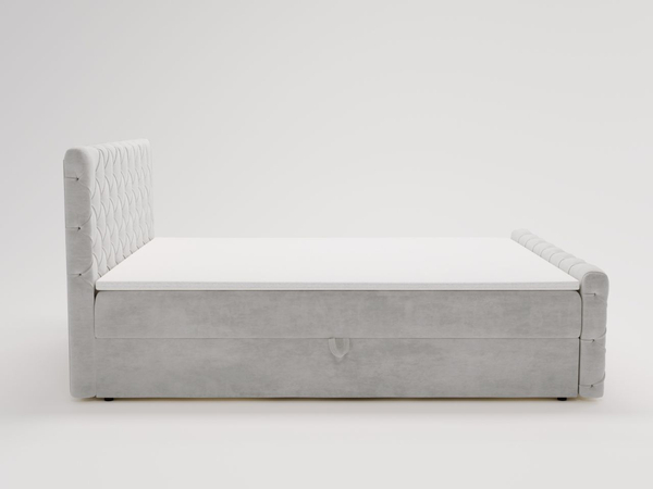 Boxspringbett mit Bettkasten 120x200 Lunaris Hellgrau