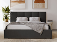 Polsterbett mit Bettkasten und Lattenrost 160x200 Lizbona Schwarz