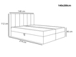 Boxspringbett mit Bettkasten 140x200 Cascada Grau