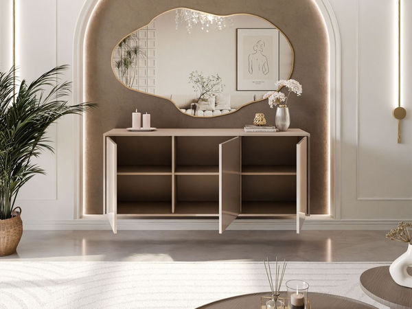 Dreitürige Wandkommode 154 cm im Glamour-Stil – Vivance, Kaschmir Hochglanz