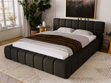 Polsterbett mit Bettkasten und Lattenrost 160x200 Alicante Boucle Schwarz