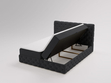 Boxspringbett mit Bettkasten 140x200 Canolo Schwarz