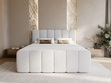 Boxspringbett mit Bettkasten 200x200 Bouclé-Stoff Cloud Grau