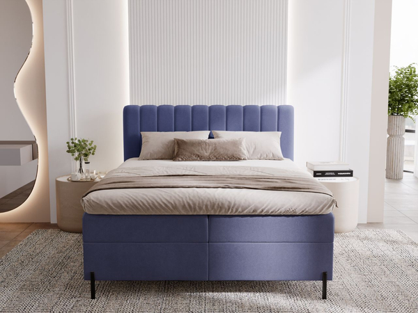 Boxspringbett mit Bettkasten 160x200 Primavera Dunkelblau