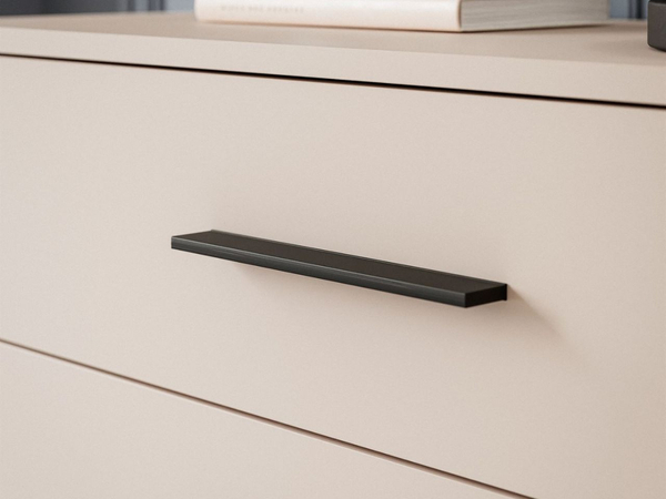 Kommode mit Schubladen und LED-Beleuchtung auf Schwarzen Metallbeinen Nuveo Kaschmir