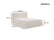 Boxspringbett mit Bettkasten 180x200 Canolo Grau