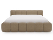 Polsterbett mit Bettkasten und Lattenrost 140x200 Cloud Low Bouclé-Stoff Braun