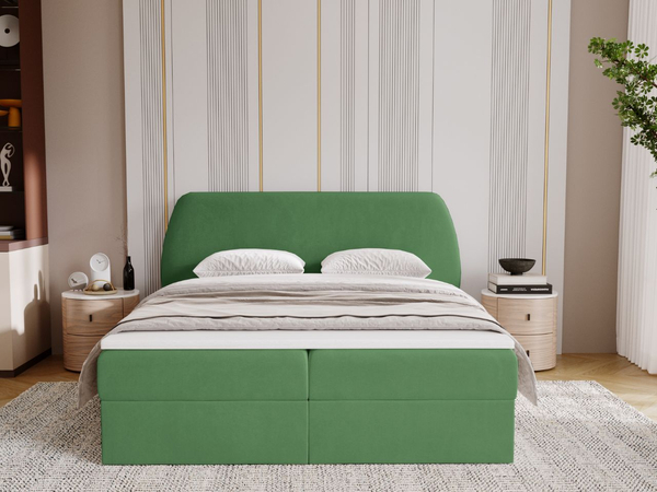 Boxspringbett mit Bettkasten 140x200 Bogota Grün