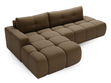 Ecksofa L-Form Links mit Schlaffunktion und Bettkasten Montero Braun