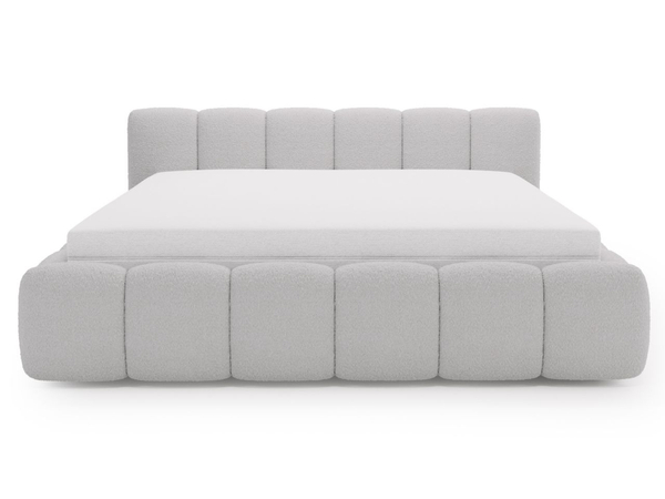 Polsterbett mit Bettkasten und Lattenrost 160x200 Cloud Low Bouclé-Stoff Grau