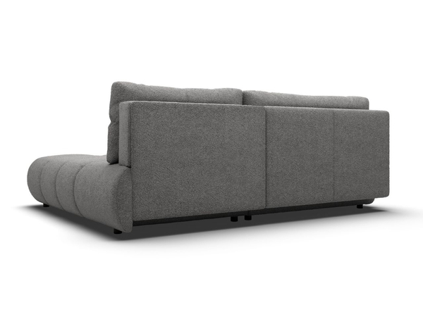 Ecksofa mit Schlaffunktion und Bettkasten Rechts Milet Grau